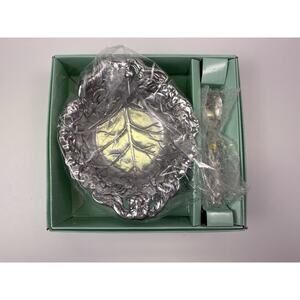 Vintage Arthur Court 1995 Bunny & Cabbage Baby Spoon & Bowl Set In Box Easter